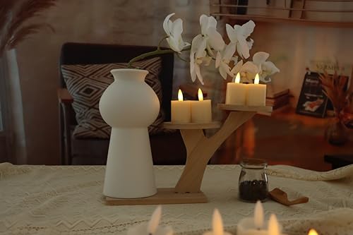 Image of Battery Operated Flameless Votive Candles Flickering Fake Electric LED Lights with Timer for Birthday Party Wedding Home Decorations Set of 6