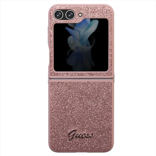 Coque rigide Guess Z Flip5 rose, l'accessoire mode de vos soirées