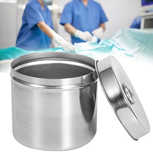 Image of Stainless Steel Ointment Jar, Dressing Cotton Box, Iodophor Gauze Container, Lid Reagent Bottles Supplies for Medical Ball Dressing Hospital Home