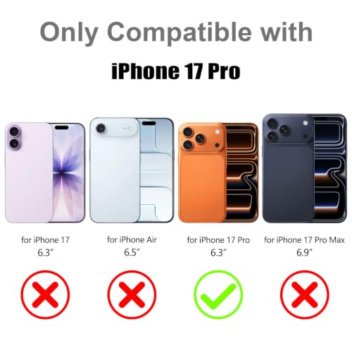 Image of Magnetic for iPhone 17 Pro Case with 360 Stand [Compatible with Magsafe] [Fluorescent Design] [1 Screen Protector] Slim Translucent Matte Case for iPhone 17 Pro 6.3 inch, White