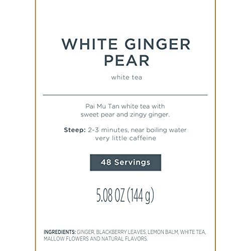 Tea Forte White Ginger Pear White Tea Event Box, Bulk Pack of 48 Pyramid Infuser Tea Sachets for All Occasions