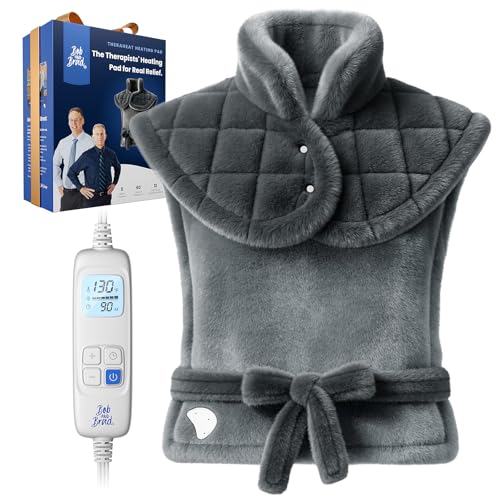Image of BOB AND BRAD Heating Pad for Neck, Shoulders and Back, FSA Eligible HSA Eligible Electric Heat Pad, Edge-Weighted Design, Fast Heating, ETL Certified, Gift for Women Men 24 inchx33 inch
