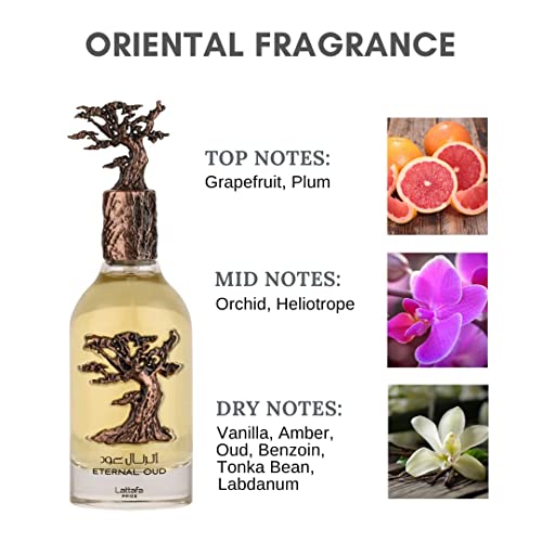 Lattafa Perfumes Eternal Oud For Women Eau De Parfum Spray, 3.4 Ounce #TOP2