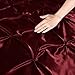 P Pothuiny 5 Pieces Satin Pintuck Duvet Cover Set, Silky Like Burgundy Pinch Pleat Duvet Cover Full/Queen Size Luxury Bedding Set with Corner Ties, 2 Pillow Shams + 2 Pillowcases (No Comforter)