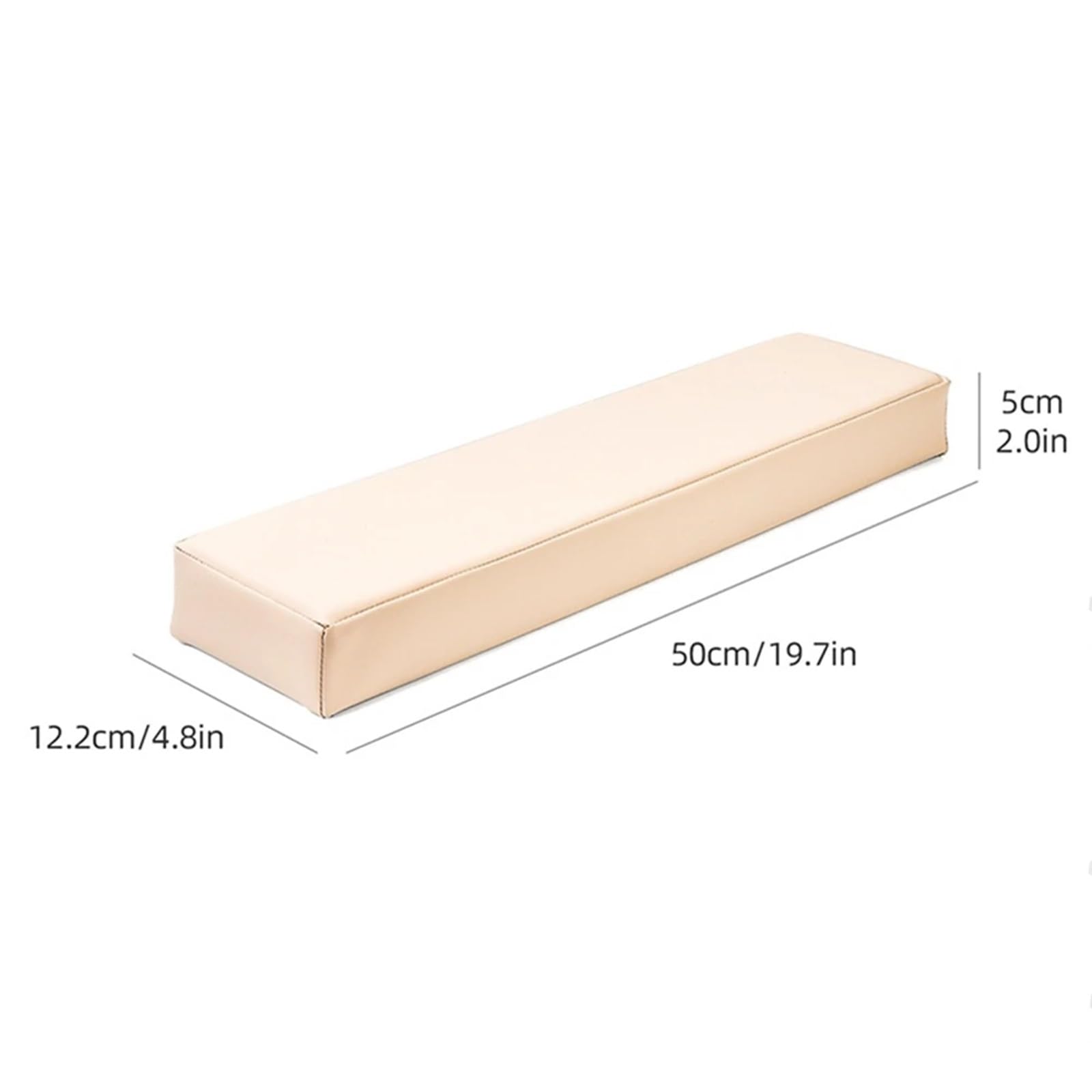 Cuscino for mano esteso da 50 cm Cuboide Poggiamani for manicure Supporto Poggiapolsi for unghie for piede for pedicure poggiapiedi(White)