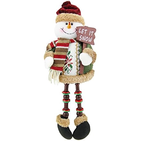 BXT Christmas Holiday Decor Plush Shelf Sitter Sitting Snowman Santa Claus Gift Cute Home Decoration Craft Cover