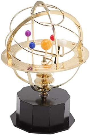 Ahgsup Solar Grand Orrery Model Metal Mechanical Planetarium with Crank Handle Educational Science Desk Decor for Teens Classroom Office Decor