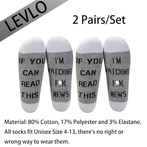 LEVLO Fox Gift 'If You Can Read This I'm Watching' Cotton Socks for Fox Fans2