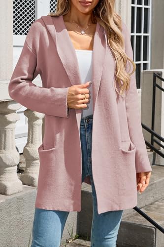 Image of Cakulo Womens Long Hooded Cardigan Sweaters Oversized Fall Cardigans 2025 Open Front Knit Sweater Coats Pockets