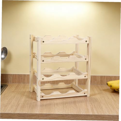 Soporte de vino de madera capacidad 12 botellas apilable miniatura 3