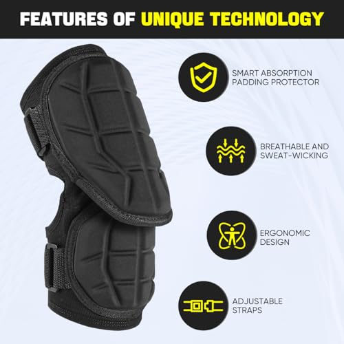 Rawxy Batters Hitters Baseball Softball Elbow Guard (Black, Youth)