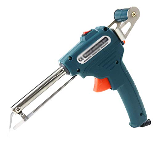 Wenchuang Saldatore a Stagno Professionale, Saldatore Elettrico da 60W Pistola per Saldatura con Staffa per Filo di Saldatura Rimovibile (Verde Scuro, 20.5 * 17cm)