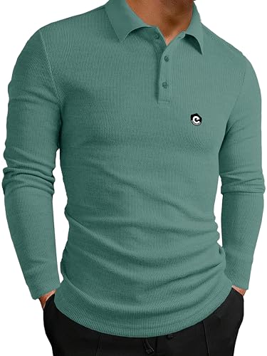 Polo en polyester mélangé homme Noble Monk à manches longues décontracté