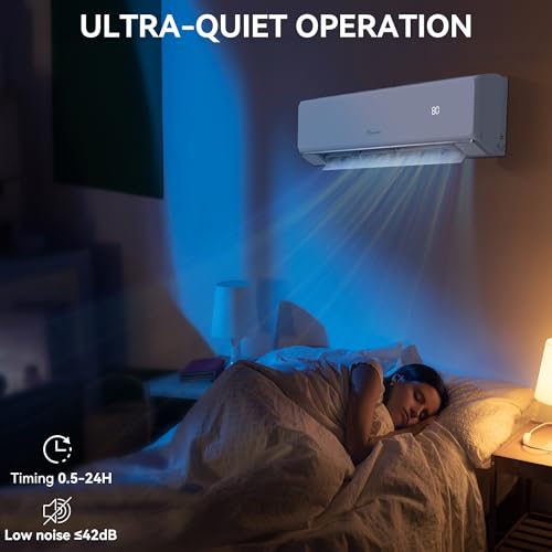 Image of YITAHOME 22 SEER2 18K BTU 2 Zone Mini Split AC /Heating System, 9000 12000 BTU Dual Zone Mini Split Air Conditioner, 208-230V Pre-charged Inverter AC, Compatible with Wi-Fi&Alexa