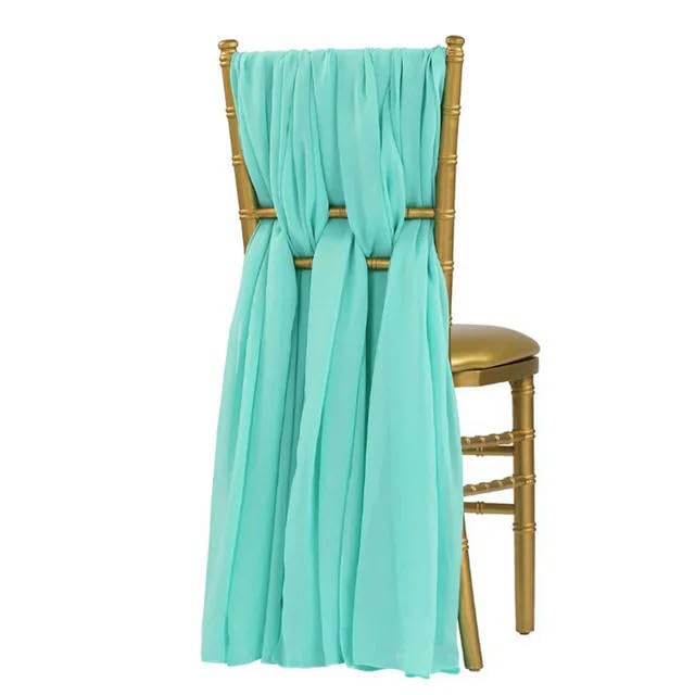 Ceintures de chaise mariage en mousseline de soie pour un banquet chic style nord-européen vertical