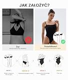 SHAPERX Damskie body modelujące bez ramiączek, wyszczuplające brzuch, tanga, bezszwowe, z regulowanym paskiem na ramię, czarny, S-M