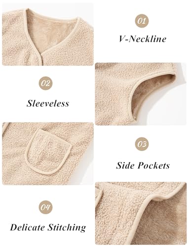 Happy Cherry 2025 Kids Winter Fleece Vest Boys Girls Fleece Fuzzy Fall Winter Warm Outerwear with Pockets Adorable4