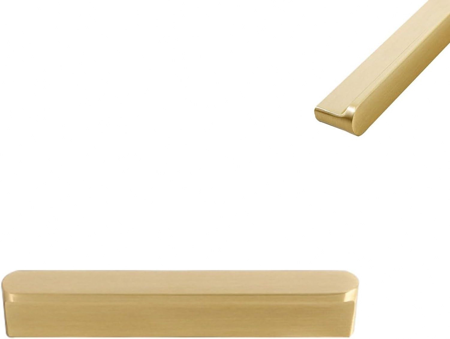 Uchwyty meblowe złote mosiężne 2 szt do szafek i drzwi szafki, Gold, Hole Spacing：160mm/6.3in