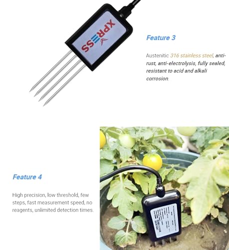 Image of XPR3SS Type-C Professional Soil Tester 8-in-1(Android App Support only) Moisture PH EC NPK Temperature Fertility Salinity Soil Sensor | RS485 Interface | Used in Agriculture Indoor /Outdoor Plant Care