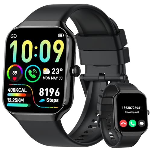 Smart Watch for Men Women Answer/Make Calls, 1.96″ HD Fitness Watch with Heart Rate Monitor Sleep Monitor, 113+ Sports Activity Trackers with Step Counter, IP68 Waterproof, Smartwatch for Android/iOS