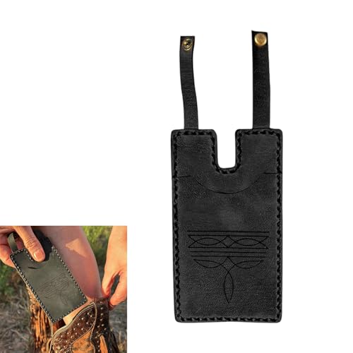 Western Boot Wallet with Adjustable Strap Leather Boot Wallet Boot Card Holder for Women Men Western Costume Accessory Western Boot Wallet with Snap Strap Western Boot Wallet with Snap Strap2