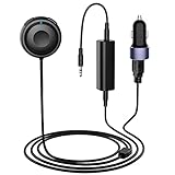 MW Bluetooth Car Kits, Bluetooth 5.0 Reciever for Music Streaming, Bluetooth Aux Adapter with Dual USB Car Charger & Ground Loop Noise Isolator for Car Audio System with 3.5mm AUX Input Port