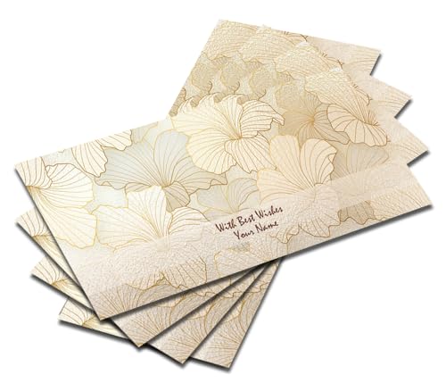 Image of Brown Cloud Customised Shagun /Money /Gift Envelope /Lifafa printed on Pearl finish card with inside printing with Personalized Message /Name for festivals /events (SE IN 04)(Pack of 20)