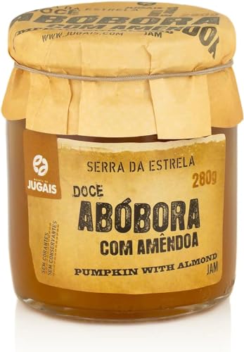 Mermelada de Calabaza y Almendra - Frasco de 280g - Sabor Cremoso y Textura Crujiente - Ideal para Postres y Desayunos - Sin Colorantes ni Conservantes - Producto Gourmet de Origen Portugués