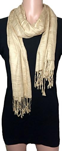 100% Natural Pure Silk Scarf, Solid Color Plain Scarves Soft Winter, Khaki image 4