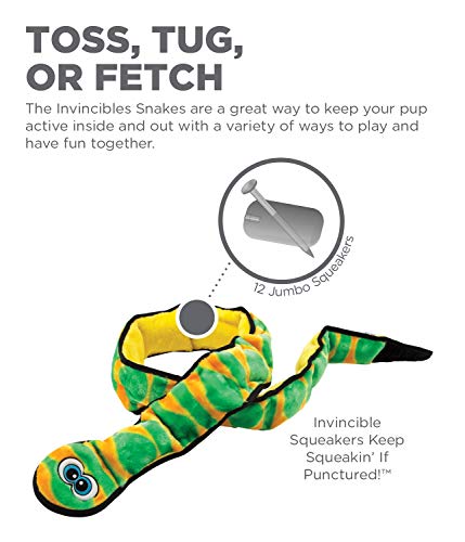 Outward Hound Invincibles Green Snake Plush Dog Toy, Xxl #TOP2
