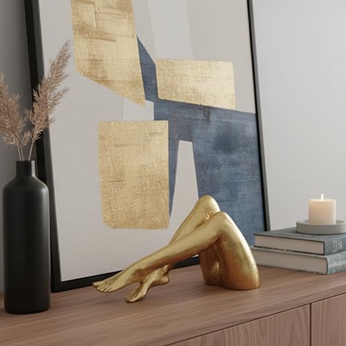 Figura Decorativa de Pierna Dorada en Resina para Hogar miniatura 3