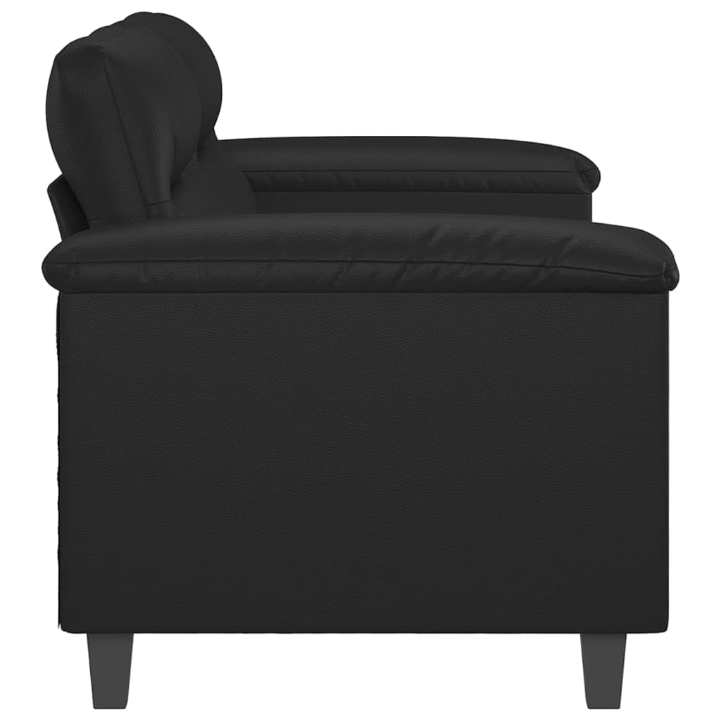 Canapé 2 Places, Causeuse de Salon Fauteuil Sofa 2 Places Noir 170 x 77 x 80 cm Similicuir