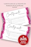 Certificate of Authenticity for Original Artwork: Small Size Certificate of Authenticity for Artwork | Notebook with 20 Certificates, Pink and Silver ... Original Paintings, Prints, and Handmade Art