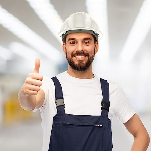 Miniatura 7 de Mustbau 5 Pack Casco Seguridad En397, Casco Obra Construcción Con Correa De 6 Puntos, Diadema Ajustable De 52 A 66cm Casco Transpirable Para Hombres, Mujeres - Blanco