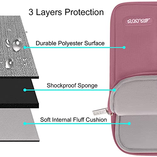 Image of MOSISO Laptop Case 13 inch, 13 inch Laptop Sleeve Compatible with MacBook Air M4 M3 M2 M1 2025-2018 / Pro M2 M1 2025-2016, Polyester Vertical Computer Sleeve Bag with Pocket, Dusty Rose