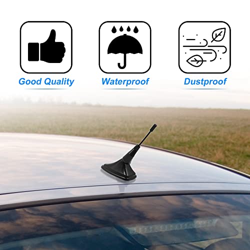 Image of uxcell 2pcs Black Universal Self Adhesive Base Roof Decorative Antenna Aerial Waterproof Replacement for SUV Car