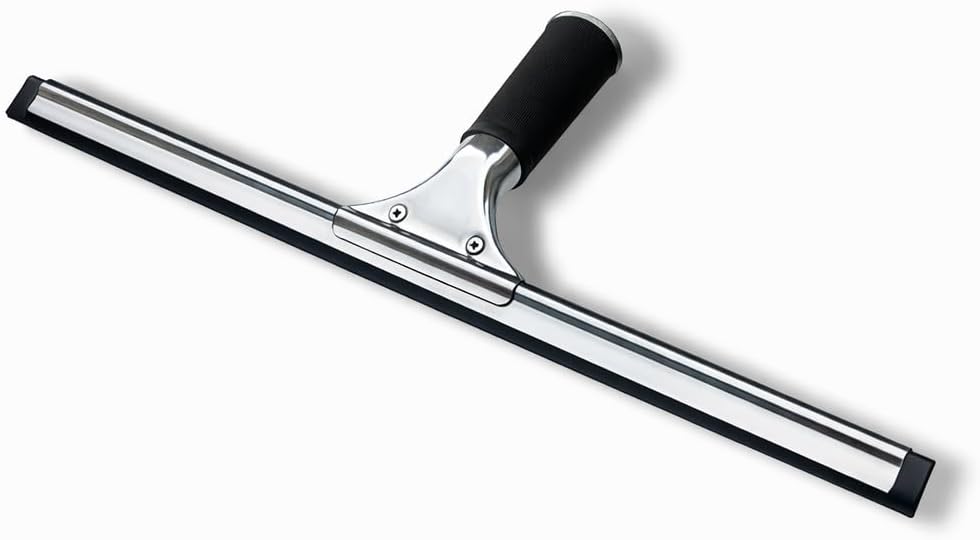 18-Inch Heavy-Duty Window Squeegee with Rubber Blade, Ideal 15 Degree Angle
