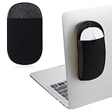 Slim Mouse Holder for Laptop, Universal Stick-On Mouse Pouches with Reusable Adhesive Mouse Pocket, Mouse Storage Bags for Computer Office Home, Black