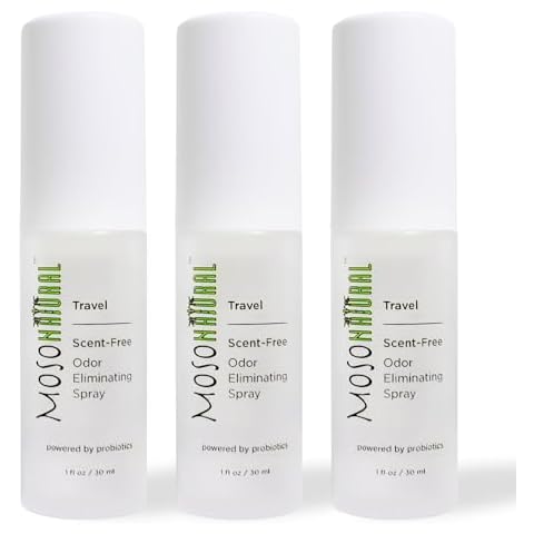 Moso Natural Scent-Free Travel Size Air Freshener Spray (3 Pack) An Unscented Travel-Size Odor Eliminator. 30ml Cover