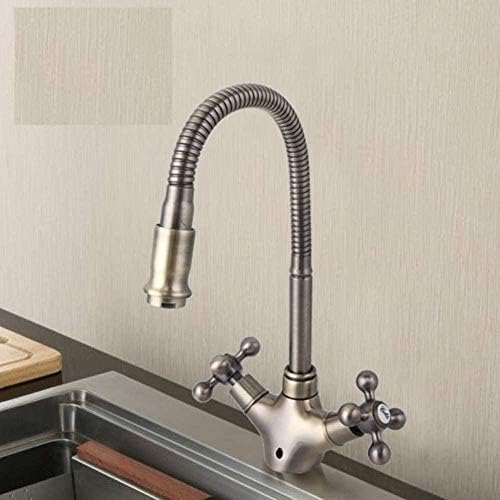 Robinet à nez d'oie laiton antique mélangeur eau chaude et froide