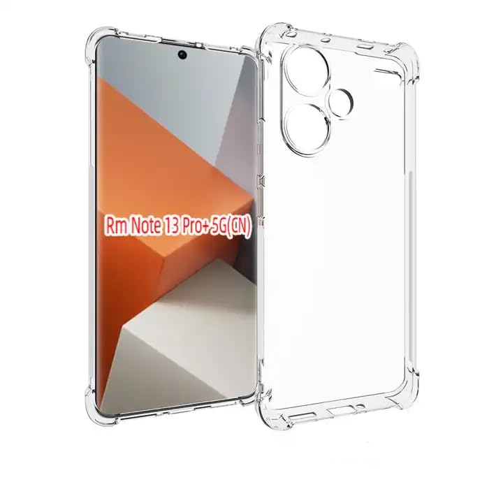 Image of for Redmi Note 13 Pro Plus 5G Case, Phone Case Clear Transparent Reinforced Corners TPU Shock-Absorption Flexible Cell Phone Cover for Redmi Note 13 Pro Plus 5G - Transparent