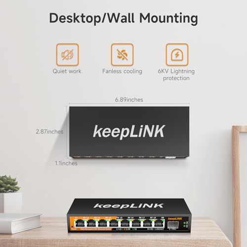Image of 8 Ports 2.5G Switch Web Smart Managed, 8 x 2.5G Base-T & 1 x 10G SFP Slot, Support 802.3ad Static Aggregation, QOS /VLAN /IGMP, Metal Housing Network Ethernet Switch