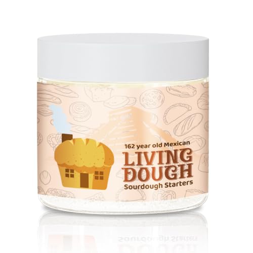 Image of Living Dough - 162 Year Old Mexican Sourdough Starter Culture - Active & Live Organic Sourdough Starter for Baking - For Artisan Bread, Pizza Dough, Waffles & More