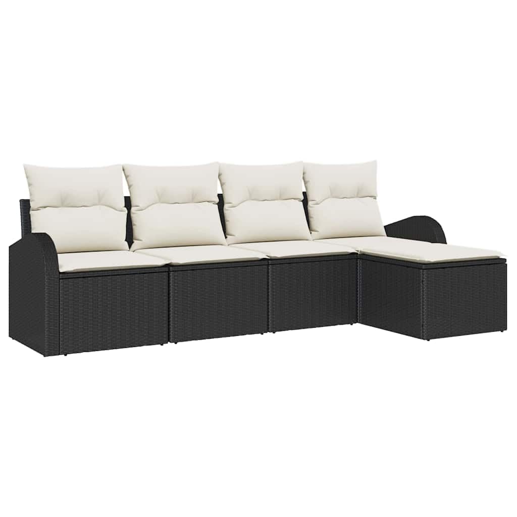 Ensemble de canapé de jardin de qualité supérieure en résine tressée noire