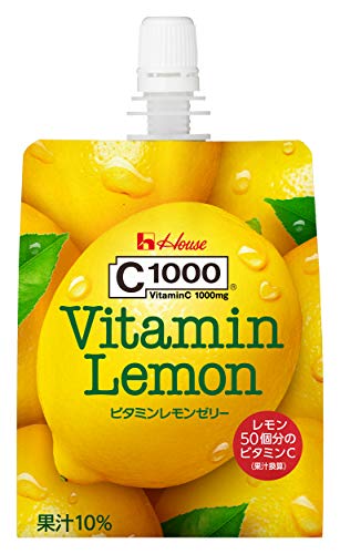 [Amazon限定ブランド] ハウスウェルネスフーズ C1000 ビタミンレモンゼリー With 180g×24袋