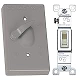Sigma Engineered Solutions 14216 Weatherproof 1-Gang Toggle Cover Kit with 15 Amp SP Switch, Gray