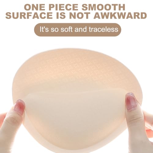 VOKMEMC 2 Paar Herausnehmbare Bh Pads Einsätze Damen Sport Cups Bh Füller Bh Ersatzschwamm Einsatz Brust Brust Pads Badeanzug Bademode Bh Formpolster Für Frauen Mädchen (Hautfarbe)