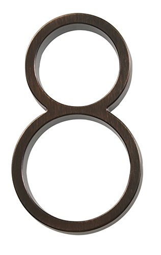 Distinctions by Hillman 843229 5-Inch Die Cast Floating/Flush Mount House Number, Aged Bronze, Number 8