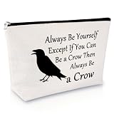 Sfodiary Crow Themed Gift for Crow Lover Women Makeup Bag for Women Bird Lover Bird Watching Gifts...