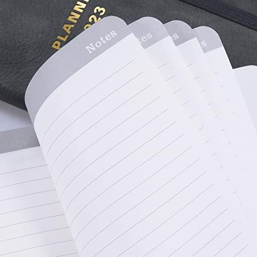 Pocket Diary 2023 - 2023 Diary A6 Week to View, January 2023 - December 2023, 16.2 x 9.8 cm, Monthly Tabs, Inner Pocket, Note Pages, Pen Holder, Elastic Closure - Grey